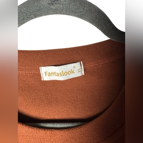 Fantaslook Long Sleeve Crewneck Sweatshirt Rust Brown Women’s Size XL - Picture 3 of 6